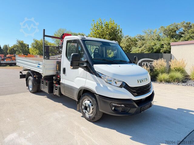 Tipper van IVECO Daily 72-180 Meiller Kipper Kran 10m FUNK AHK