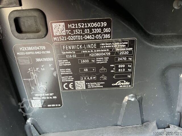 Stivuitor electric cu 3 roți Linde E16-02
