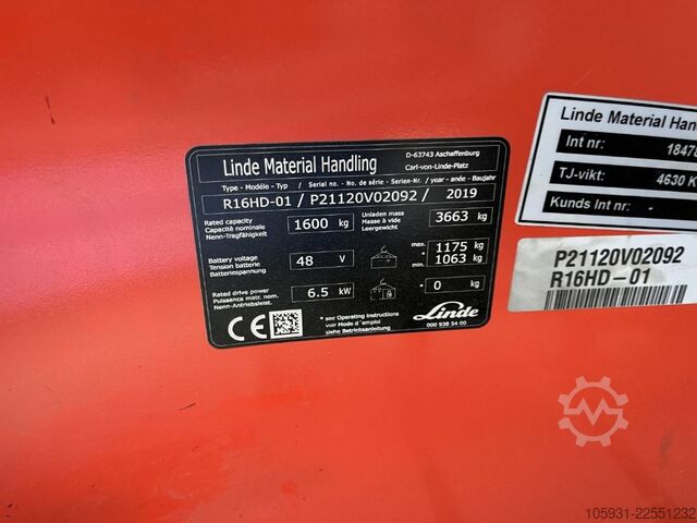 Retraktorový vozík Linde R16HD-01