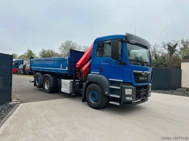 Driezijdige kipper MAN TGS 26.460 6x2 Pritsche KRAN Greifer lift/lenk