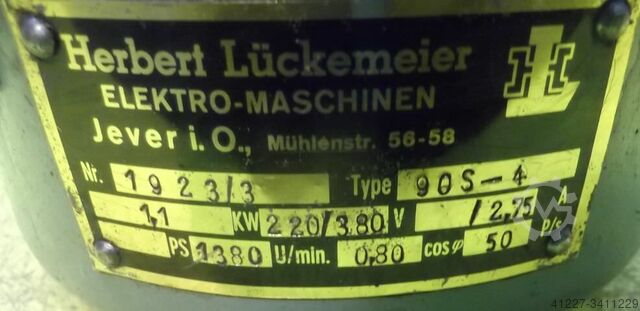 Elektromotor 1,1 kW 1380 ot./min HL Lückemeier 90S-4