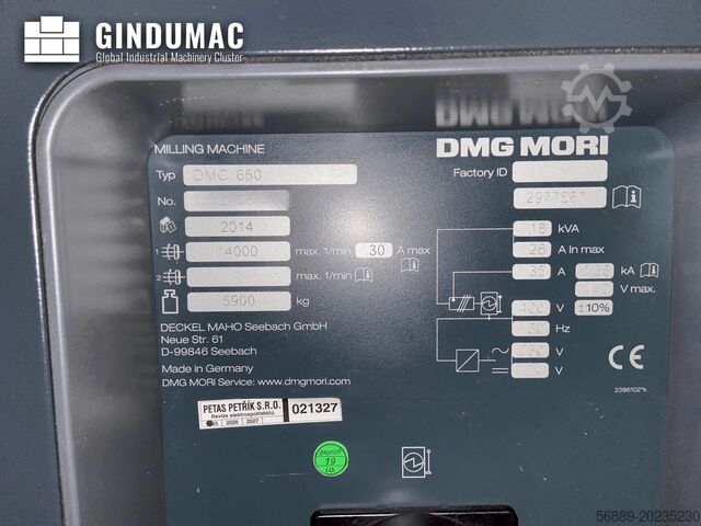 Centru de prelucrare verticală DMG MORI DMC 650V