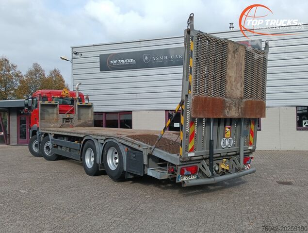 Platte bak MAN TGS 35.360 8x2 - Machine transporter, Oprijwage...
