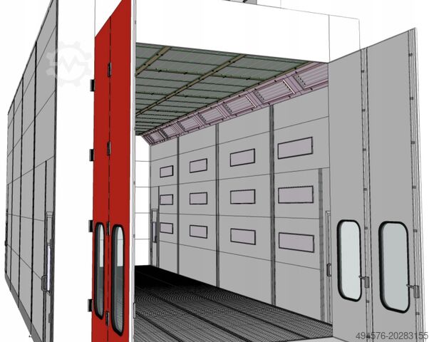 Cabine de peinture 12x5x5 m avec soubassement ABC-Group