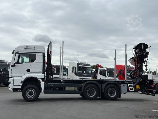 Faházszállító teherautó MAN TGS 33 520 6x6BL Kurzholz Plattform Epsilon Kran