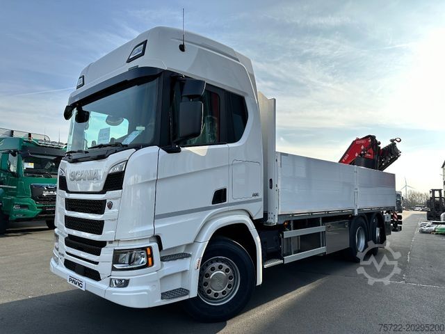 Vrachtauto met open laadbak SCANIA R 560 6x2-4/BAUSTOFFFAHRZEUG/KRAN FASSI F255RA
