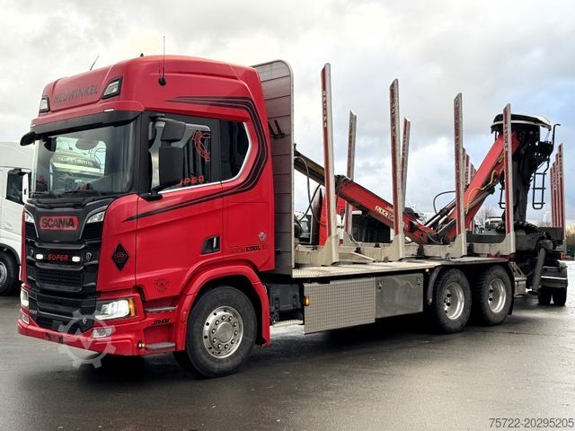 Holztransporter LKW SCANIA R580 6x4 Kurzholz LKW mit Epsilon M12Z 83