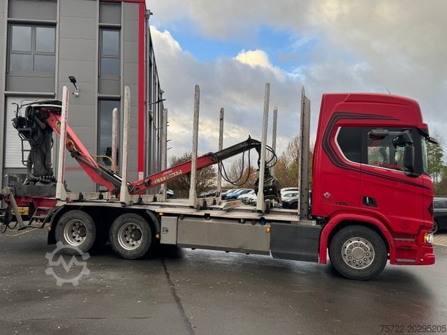 Holztransporter LKW SCANIA R580 6x4 Kurzholz LKW mit Epsilon M12Z 83