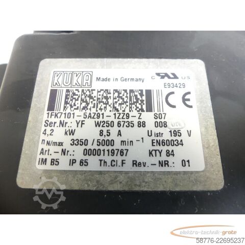 Unità di controllo KUKA 1FK7101-5AZ91-1ZZ9-Z S07 Servomotor SN: YFW250673588008