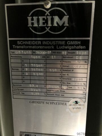 2 transformatora 1600 kVA, 1000/800 kVA, 1 Heim Transfo