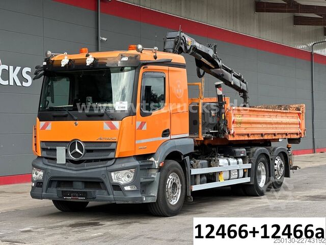 Kanca kasalı yük kamyonu (roll-off) MERCEDES-BENZ Actros 2546L 6x2 Lenk-/Lift Abroller mit Kran