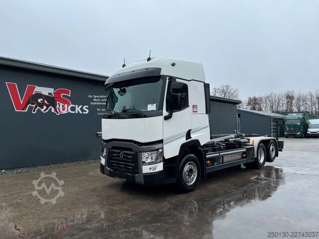 Camião porta-contentores de gancho RENAULT T480 6x2 Euro6 Meiller-Abrollkipper