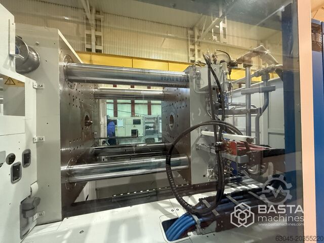 Krauss Maffei KM250-1400CX (2014) bleu avec robot linéaire power LRX150 KraussMaffei KM250-1400CX