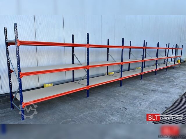 Breed rek ca. 28,55 lfm. Weitspannregale H: 200 cm T: 80 cm , 400 kg Fachlast , 3 Ebenen