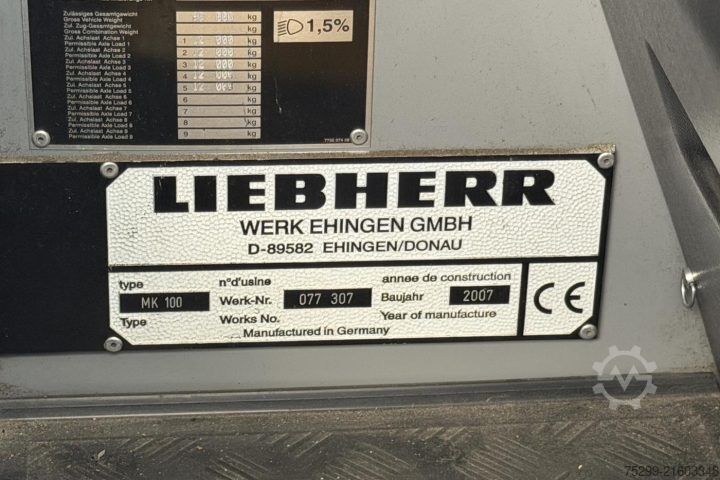 Truck mounted crane Liebherr MK100-UMK500 Mobilbaukran / Swiss-Vehicle