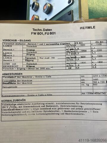 Verktygsfräsmaskin Hermle FU 801