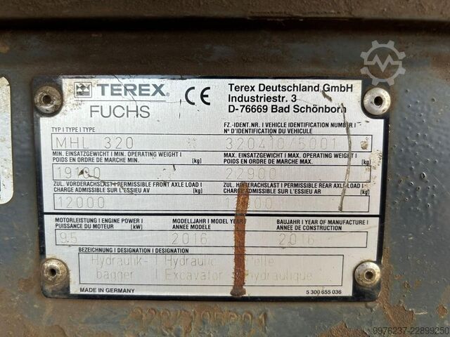 Terex Fuchs MHL 320 overslagkraan Terex Fuchs MHL 320 F
