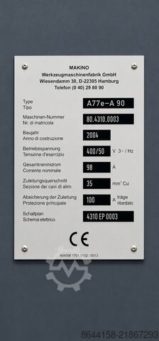 Yatay işleme merkezi Makino A77e