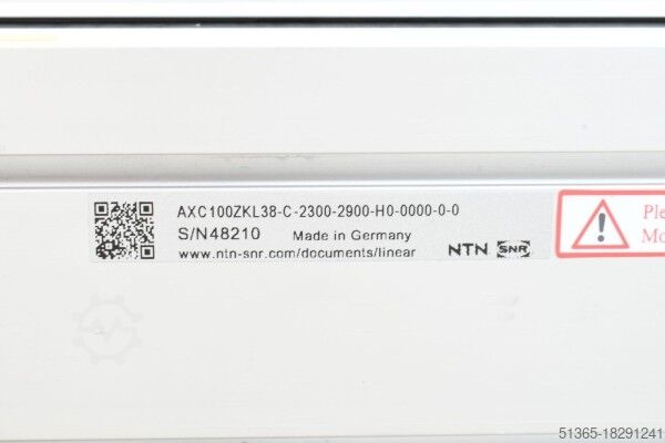 Kompaktní lineární osa, L=290cm NTN SNR AXC100ZKL38-C-2300-2900-H0-0000-0-0