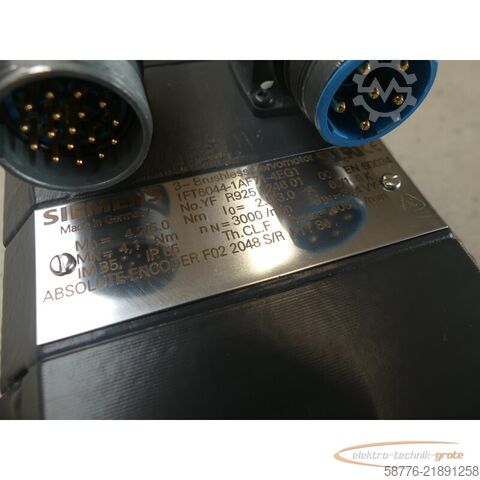 Styrenhet Siemens 1FT6044-1AF71-4EG1 Motor SN: YFR925124601001