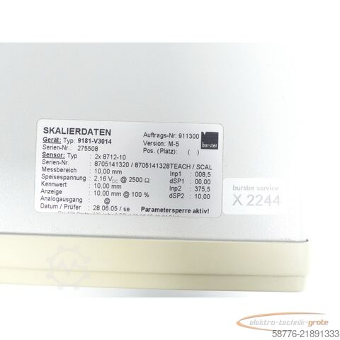 Componente Burster Digimaster 9181 Typ: 9181-V3014 SN: 275508 - ! -
