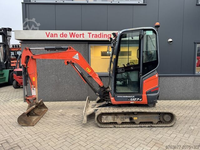 Kubota U27-4 Minibagger/Raupenbagger mit 1 Löffel, Baujahr 2016, Diesel KUBOTA U27-4 minigraver/graafmachine rups 1 bak 2016 Diesel