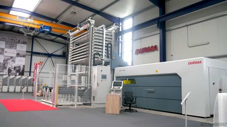 Mașină de tăiat cu laser de prezentare Durma HD-F 3015 Fiber mit Regalsystem 6 kW