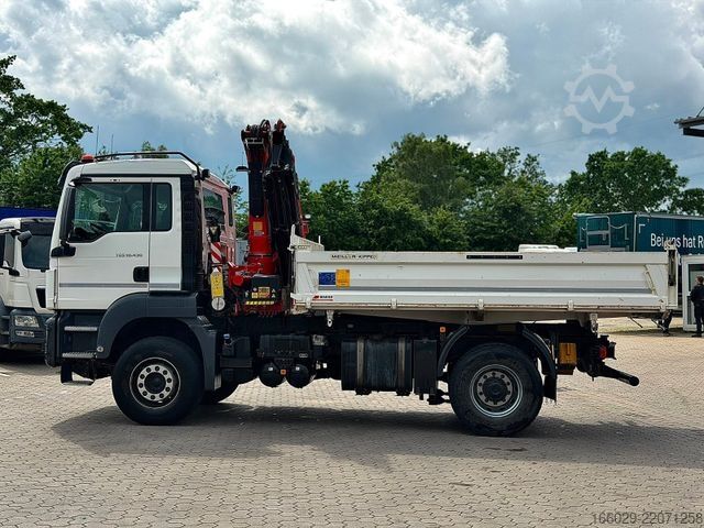 Dreiseitenkipper LKW MAN 18.430 TGS Kran Fassi F155, Kipper