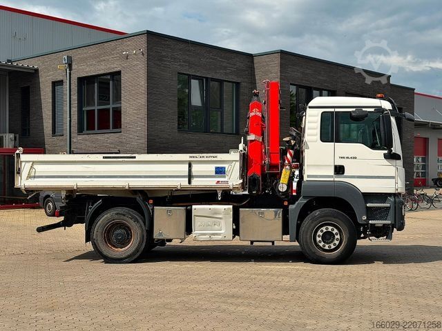 Dreiseitenkipper LKW MAN 18.430 TGS Kran Fassi F155, Kipper