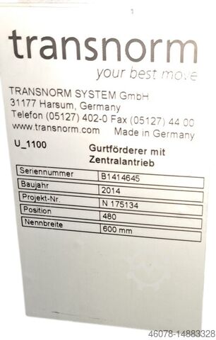 Transportband Transportband Transnorm GF 25050-700-600