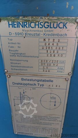 Mot. Schweißdreh- und Kipptisch HEINRICHSGLÜCK KT 25