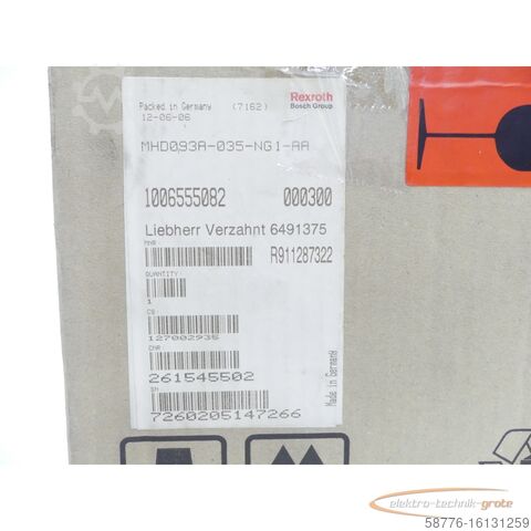 Control unit Rexroth MHD093A-035-NG1-AA MNR: R911287322 SN:7260205147266 - ! -
