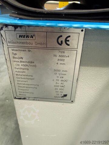 Guillotineskärare - hydraulisk HERA TS 3100 x 4