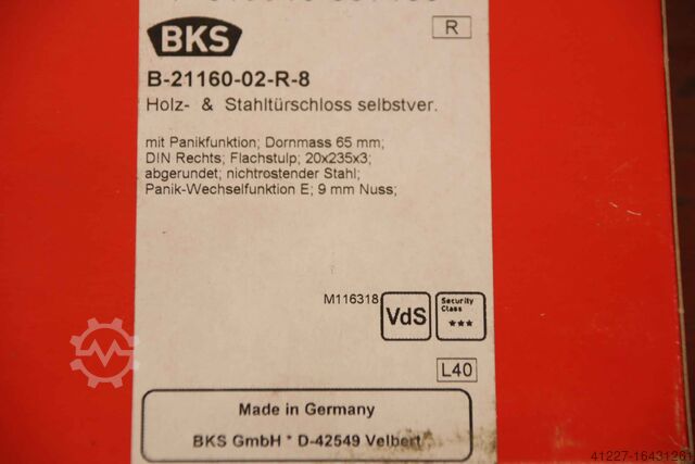 Indskudslås Flugtdørslås BKS B-21160-02-R-8