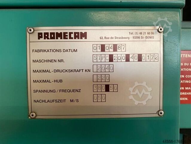 Hydraulische afkantpers Promecam STPC 200-40