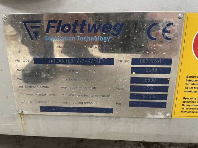 Flottweg Model Z23 Tricanter odstředivka Flottweg Z23