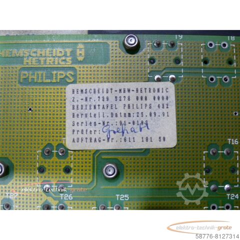 Hemscheidt-component Hemscheidt Z.-Nr. 739 5278 000 0000 Bedientafel Philips 432