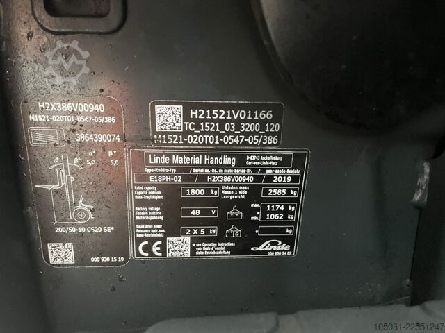 Elektrický 4kolový vysokozdvižný vozík Linde E18PH-02