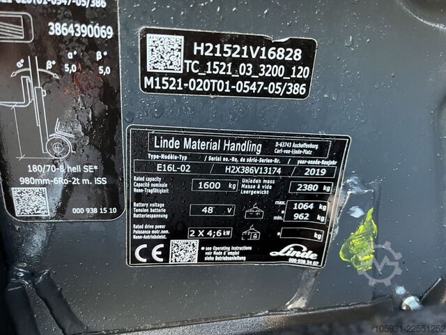 Elektrický 3kolový vysokozdvižný vozík Linde E16L-02