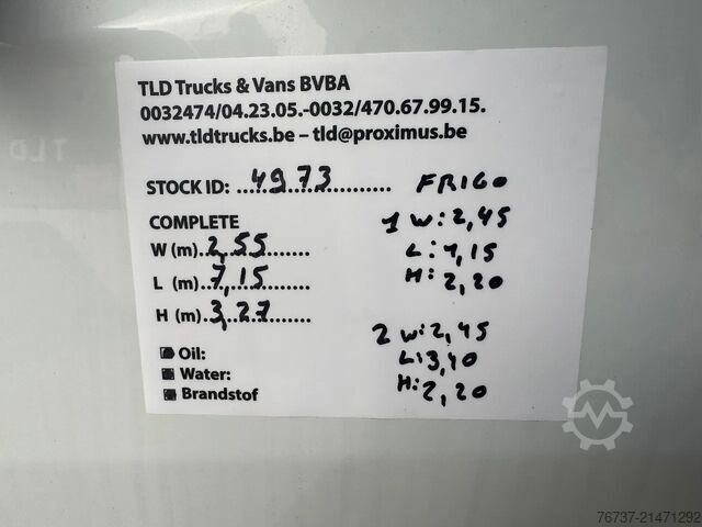 Μεταφορά σε ψύξη/κατάψυξη FUSO Canter **7C18-FRIGO-7490KG-TOPSHAPE**