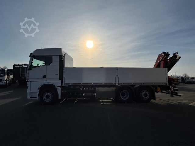 Düz kasa kamyon MAN TGX 26.470 BL 6x2-4 Pritsche mit FassiF235 Kran