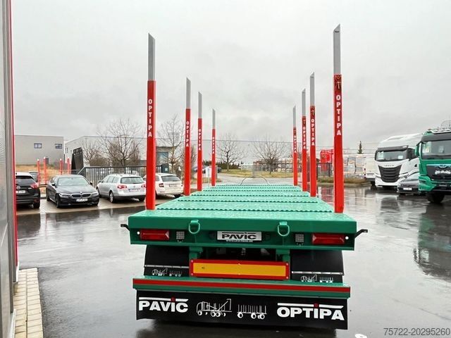 Remolque de troncos PAVIC HPA 27 68Z / Plattform 3-Achser  Blatt-Federung