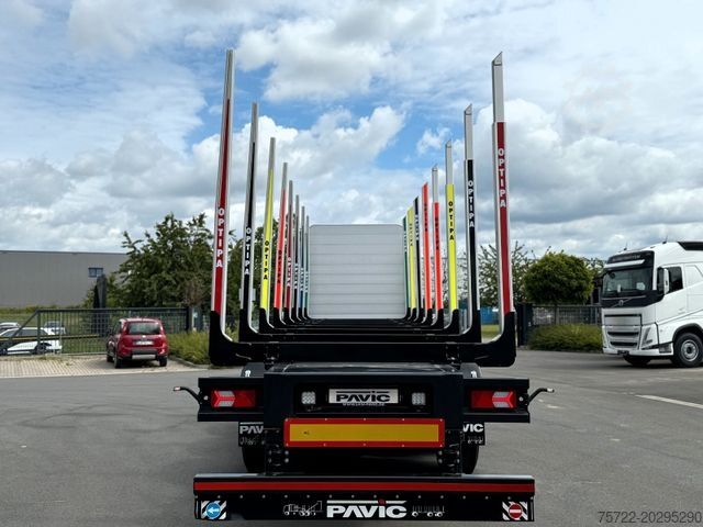 Reboque semirreboque para madeira PAVIC HTS 24 Kurzholz Schemel Auflieger  SONDERPREIS!!