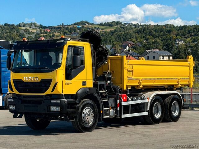 Grúa montada en camión IVECO TRAKKER 360 Kipper 4,90 m HIAB 122 B-2 FUNK 6x4!