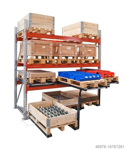 High-bay warehouse Pallet racking Shelving Bodenschubfach Bodenauszug