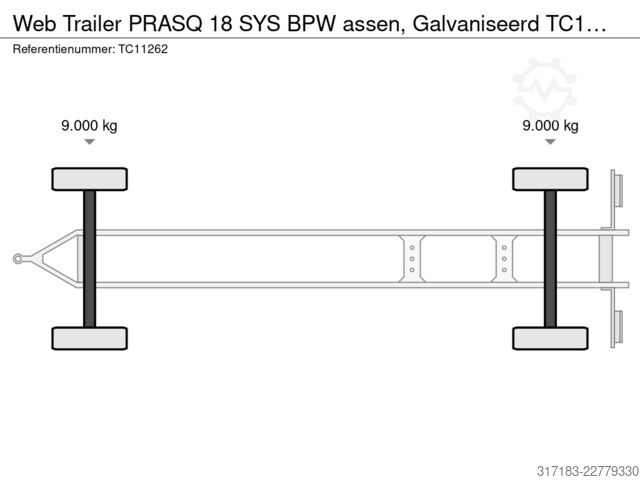 Posuvné plachty Web Trailer PRASQ 18 SYS BPW assen, Galvaniseerd