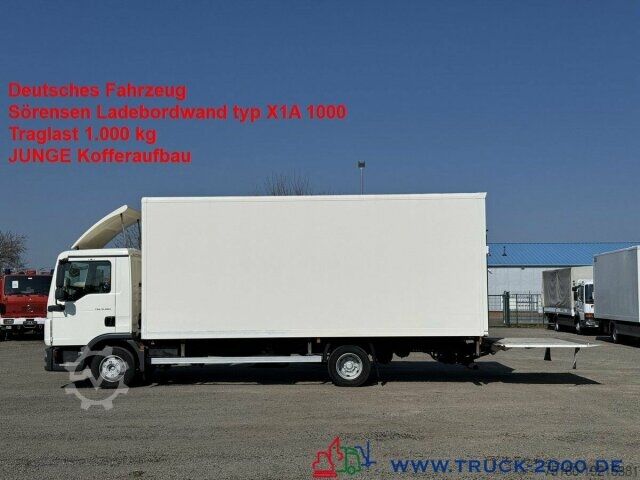 Dobozos furgon MAN TGL 8.180 Ladebordwand Sörensen 1.000 kg