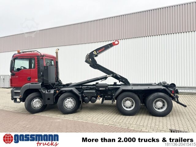 Abrollkipper MAN TGS 35.400 8x4 BL, Schub-Knick bis 6,5m Container