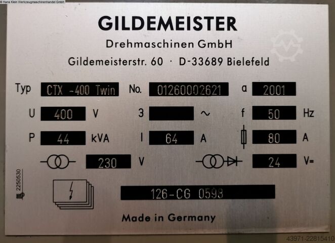 Tour CNC GILDEMEISTER CTX 400