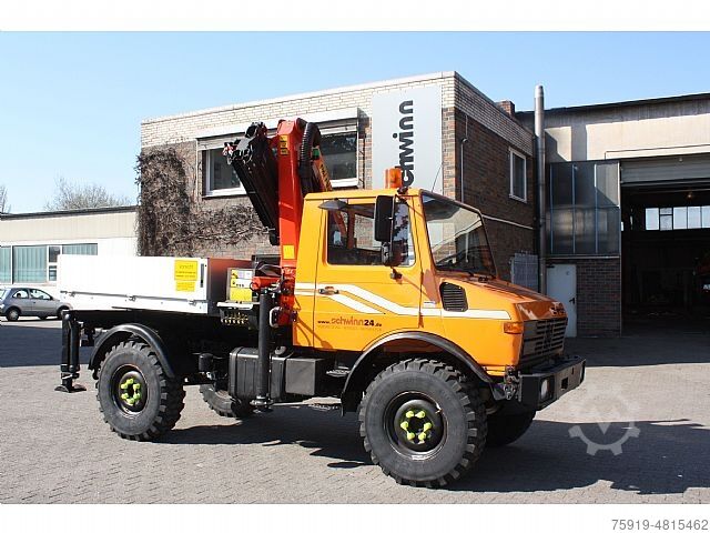 Other Mercedes-Benz UNIMOG 1450 mit Kran PK 9001 EH + Funk neuw.